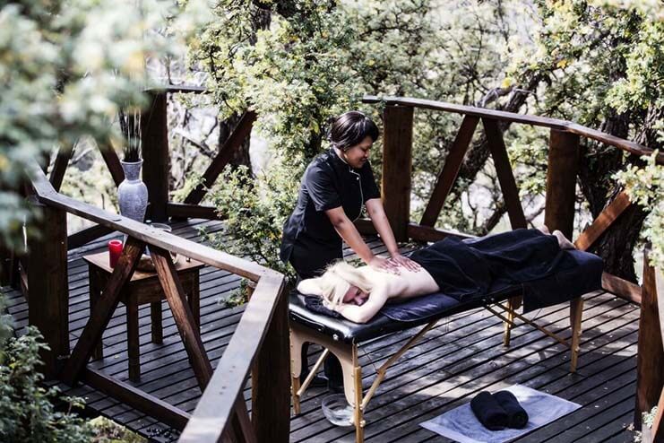 Guest having a massage at Maliba Lodge Spa